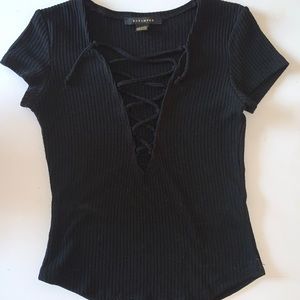 Black lace up shirt, by the brand revamped. Size s, only worn a couple of times